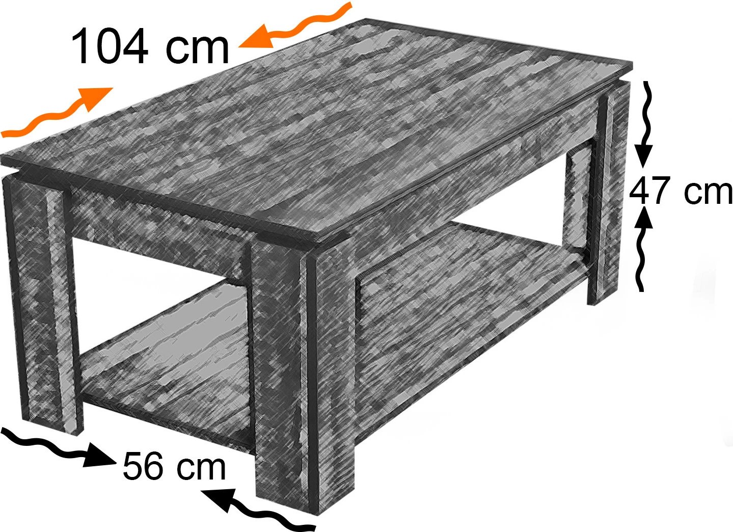 Tavolinë kafeje Hanah Home, raft, ngjyrë lisi e çelët