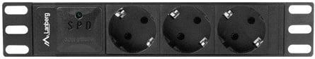 Kabllo vazhduese, Lanberg, Power Strip, 10'', 1U, 16A, e zezë 