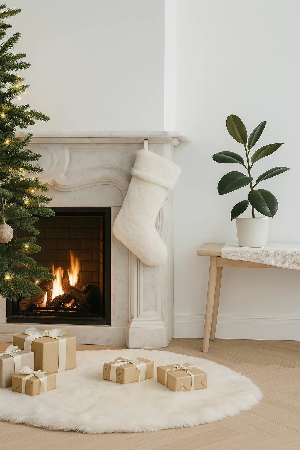 Çorape Krishtlindjesh Evila Originals, pelush e bardhë