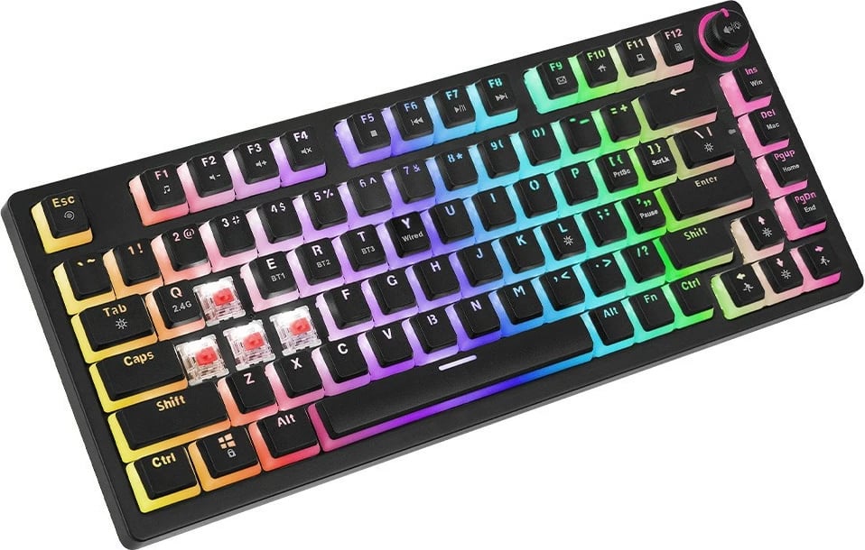 Tastierë mekanike wireless Savio PHENIX, Gateron Red Pro, Pudding, e zezë Tastierë mekanike wireless Savio PHENIX, Gateron Red Pro, Pudding, e zezë