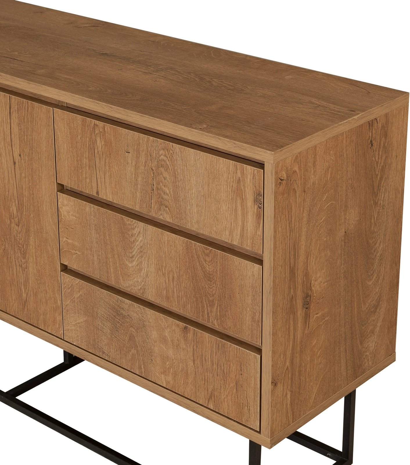 Set mobiljesh për dhomë dite, ngjyrë arre dhe e zezë, Laxus Takım 22, Skye Decor