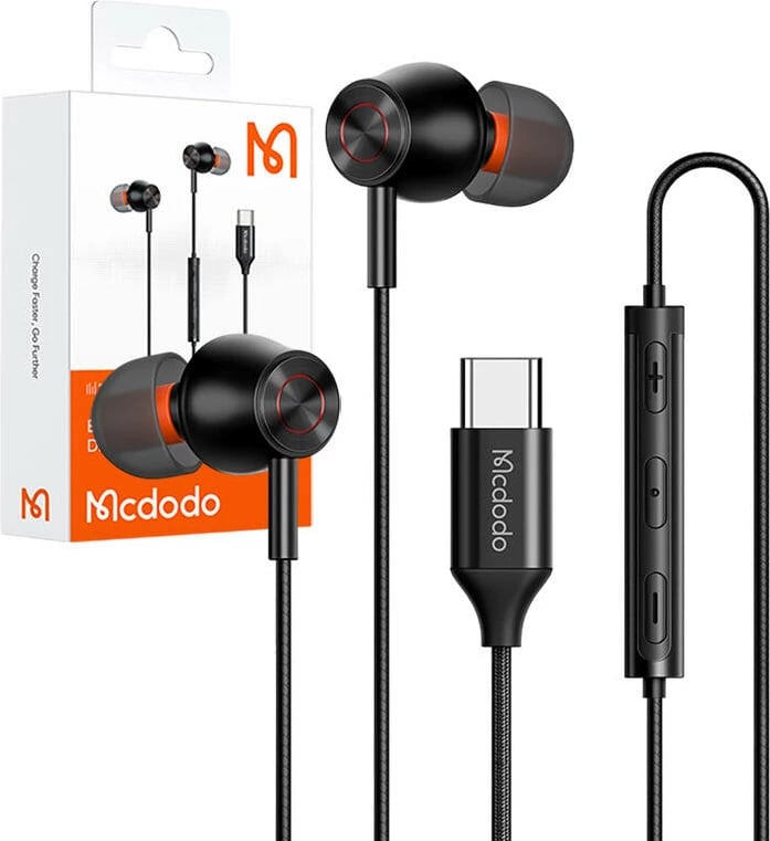 Kufje in-ear Mcdodo HP-3490 me kabllo, USB-C, të zeza