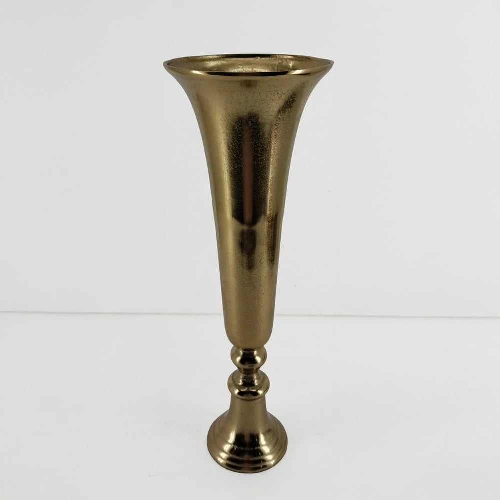 Vazo FLORES, alumin, ngjyrë ari, 19x19x55 cm