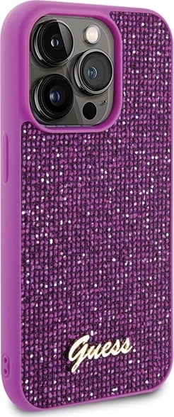 Mbështjellës Guess Disco Metal Script për iPhone 15 Pro, rozë Mbështjellës Guess Disco Metal Script për iPhone 15 Pro, rozë