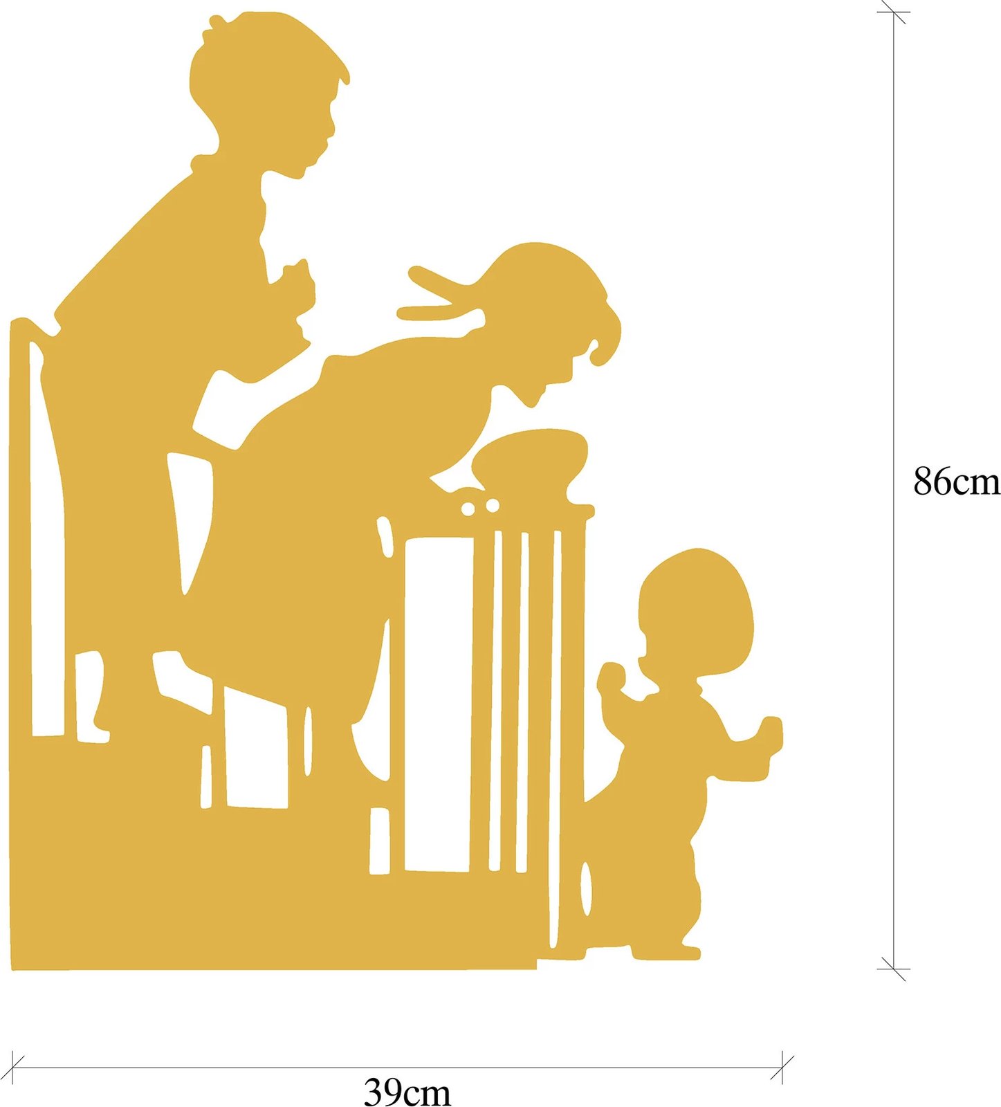 Aksesor dekorativ metalik për mur, Wallity, ngjyrë ari, XMASGOLD - 018