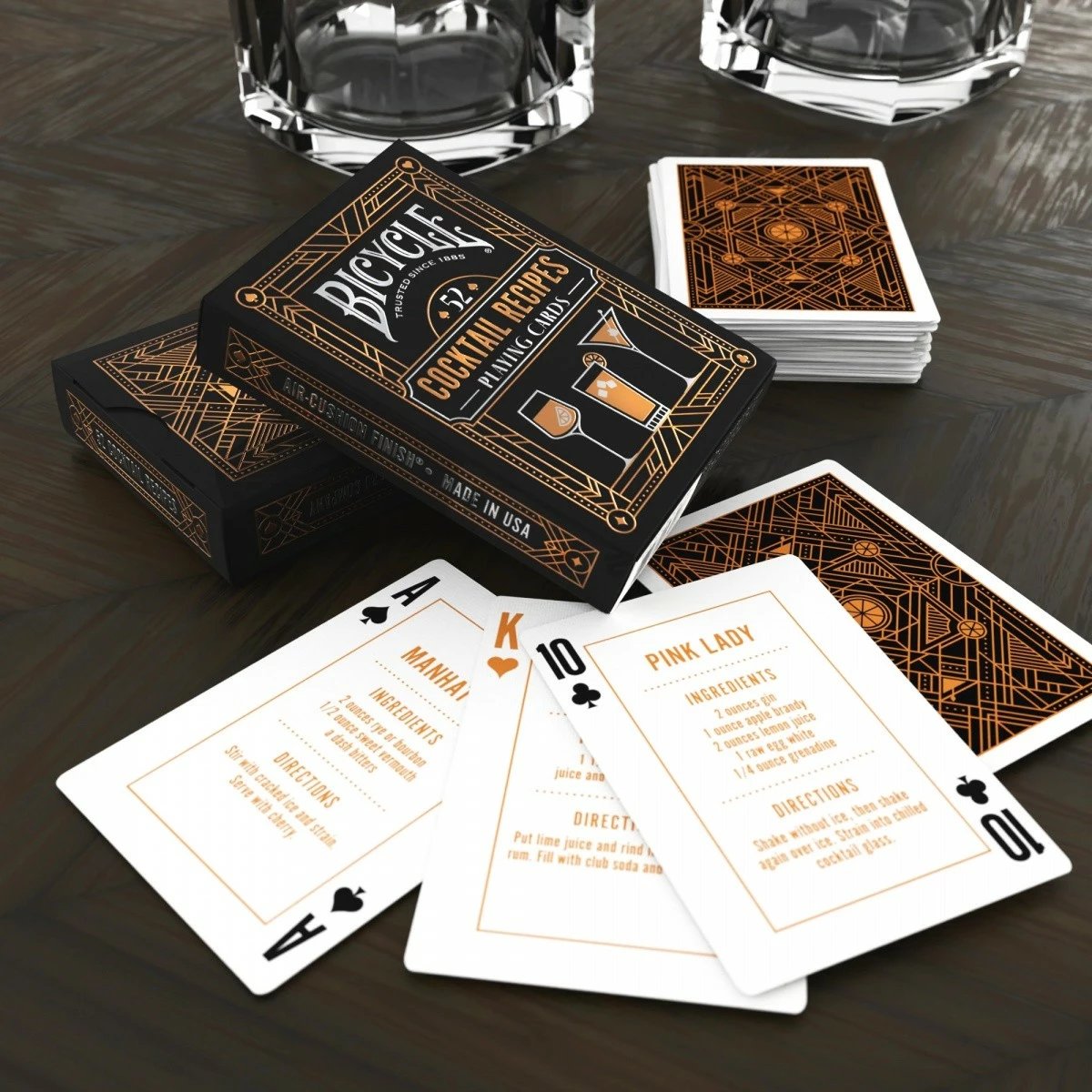 Letra loje Bicycle Cocktail Cards 2024 Europe CS24 IN6, 52 receta koktejli