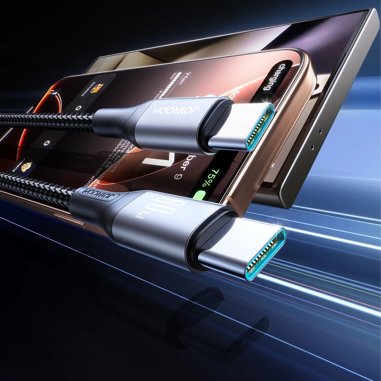 Kabllo USB-C në USB-C Joyroom S-A28 Flash Series, 2m, 60W, e zezë