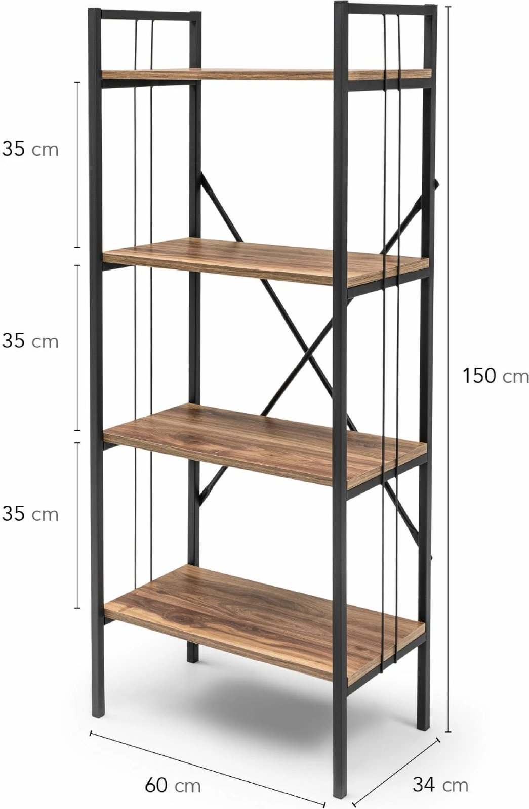 Raft librash Skye Decor, ngjyrë lis dhe gri, Ggmbtlktp001