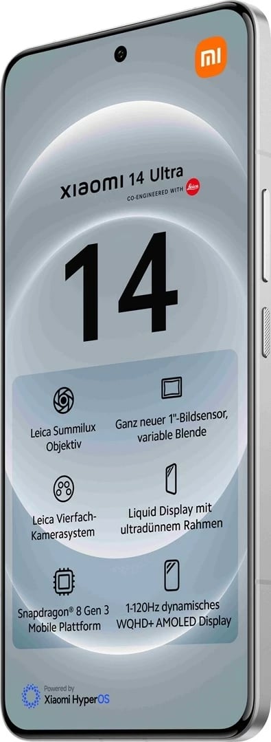 Celular Xiaomi 14 Ultra, 6.73", 16+512GB, 5G, DS, i bardhë