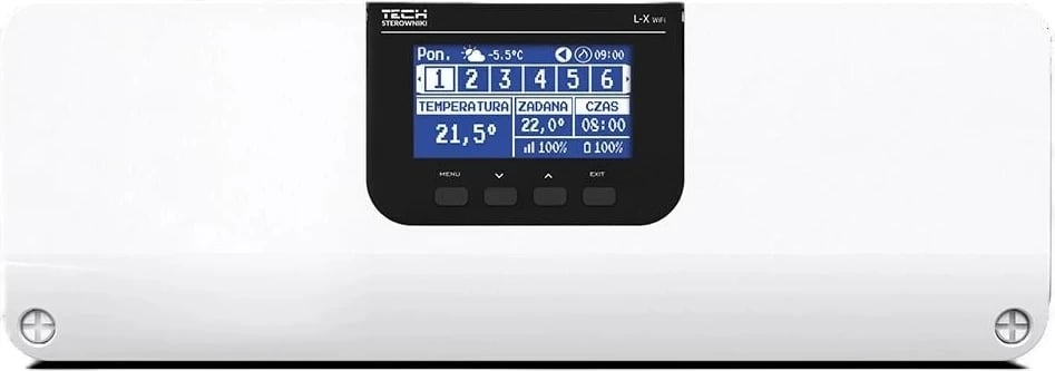 Kontrollues termostatik valvole L-X Tech, 8 zona, me WiFi, i bardhë