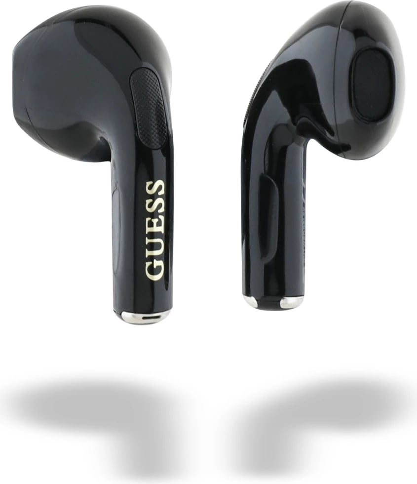 Kufje TWS Guess Glossy Effect, logo klasike, Bluetooth 5.4, IPX4, të zeza