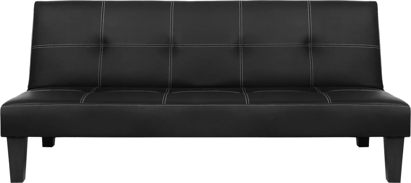 Divan/shtrat 3 vendësh, lëkurë PU e zezë, FH3002.02, 186x90x82