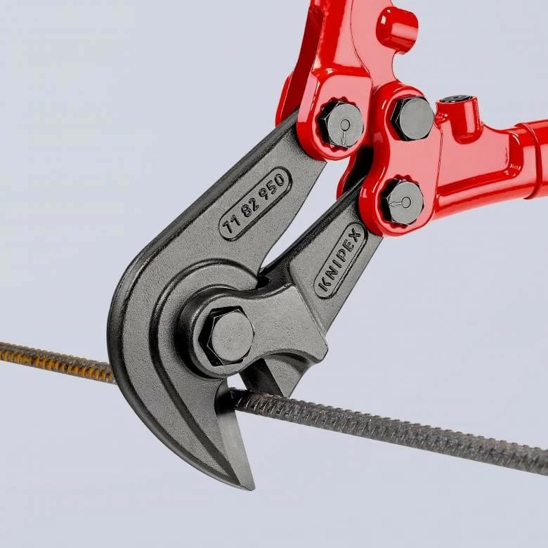 Prerëse rrjete betoni Knipex 71 82 950, 180mm, dorezë ergonomike, ngjyrë zezë/blu/kuqe