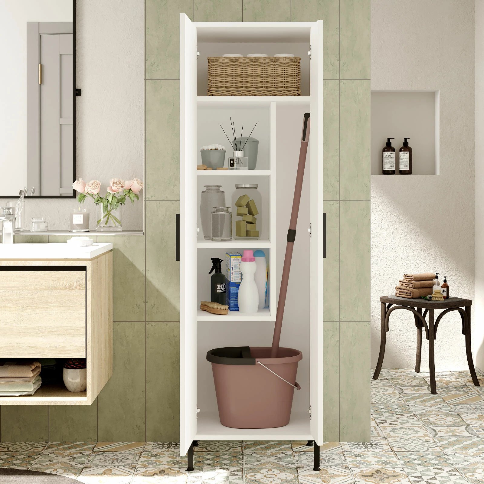 Dollap shumëpërdorimësh Hanah Home, Dy1-W, i bardhë