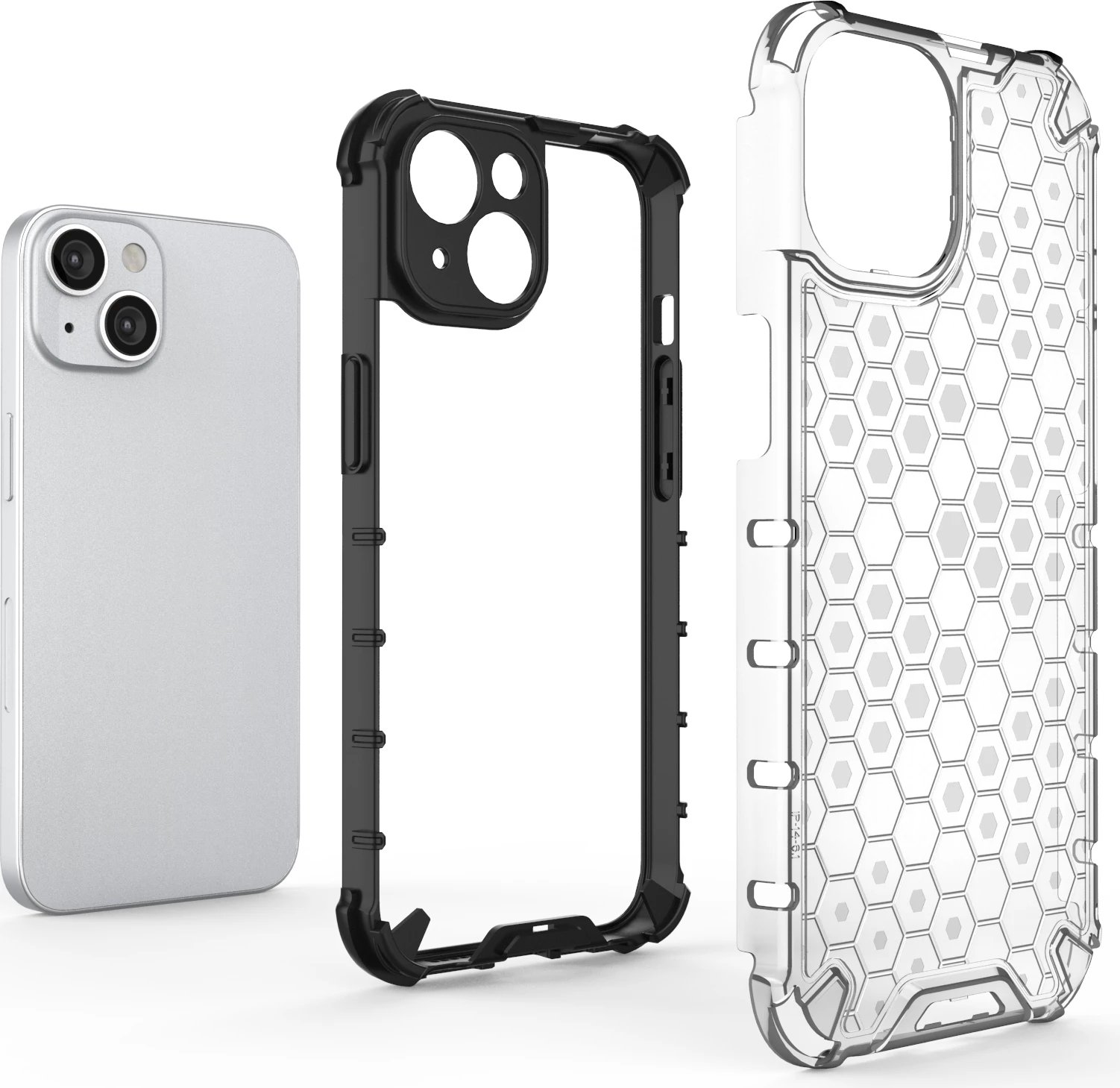 Mbështjellës Hurtel Honeycomb për iPhone 14, transparent Mbështjellës Hurtel Honeycomb për iPhone 14, transparent