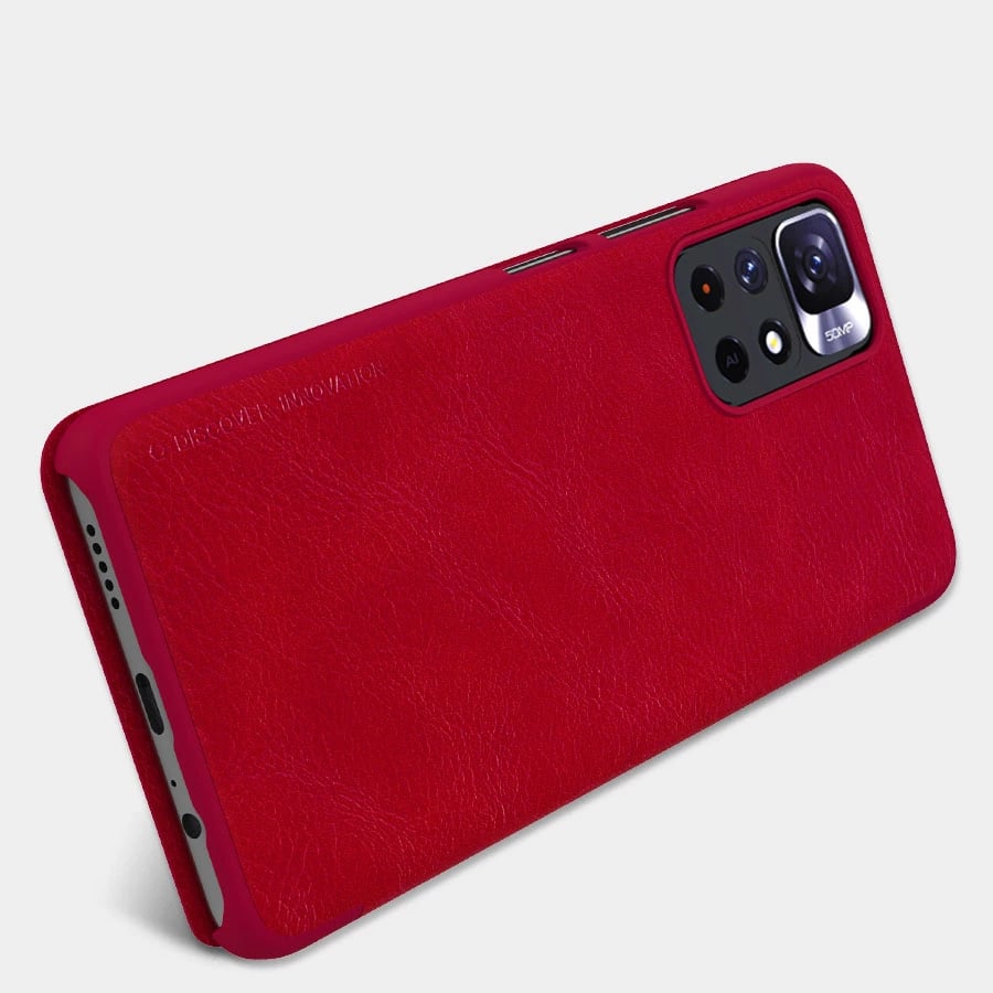 Mbështjellës Nillkin Qin Case për Xiaomi Redmi Note 11T 5G / 11S 5G / 11 5G (China) / Poco M4 Pro 5G, e zezë