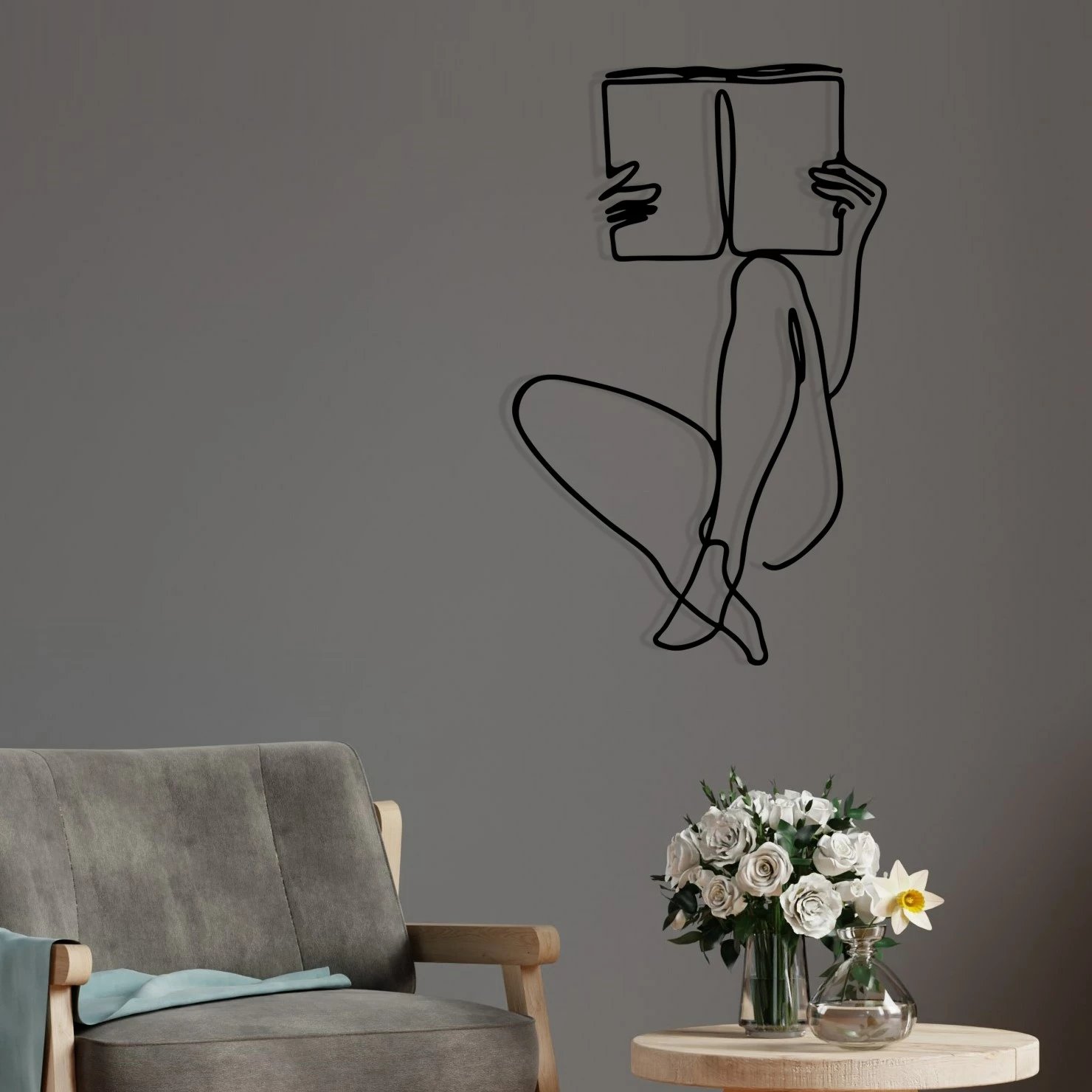 Aksesor dekorativ metalik për mur Wallity, Adios