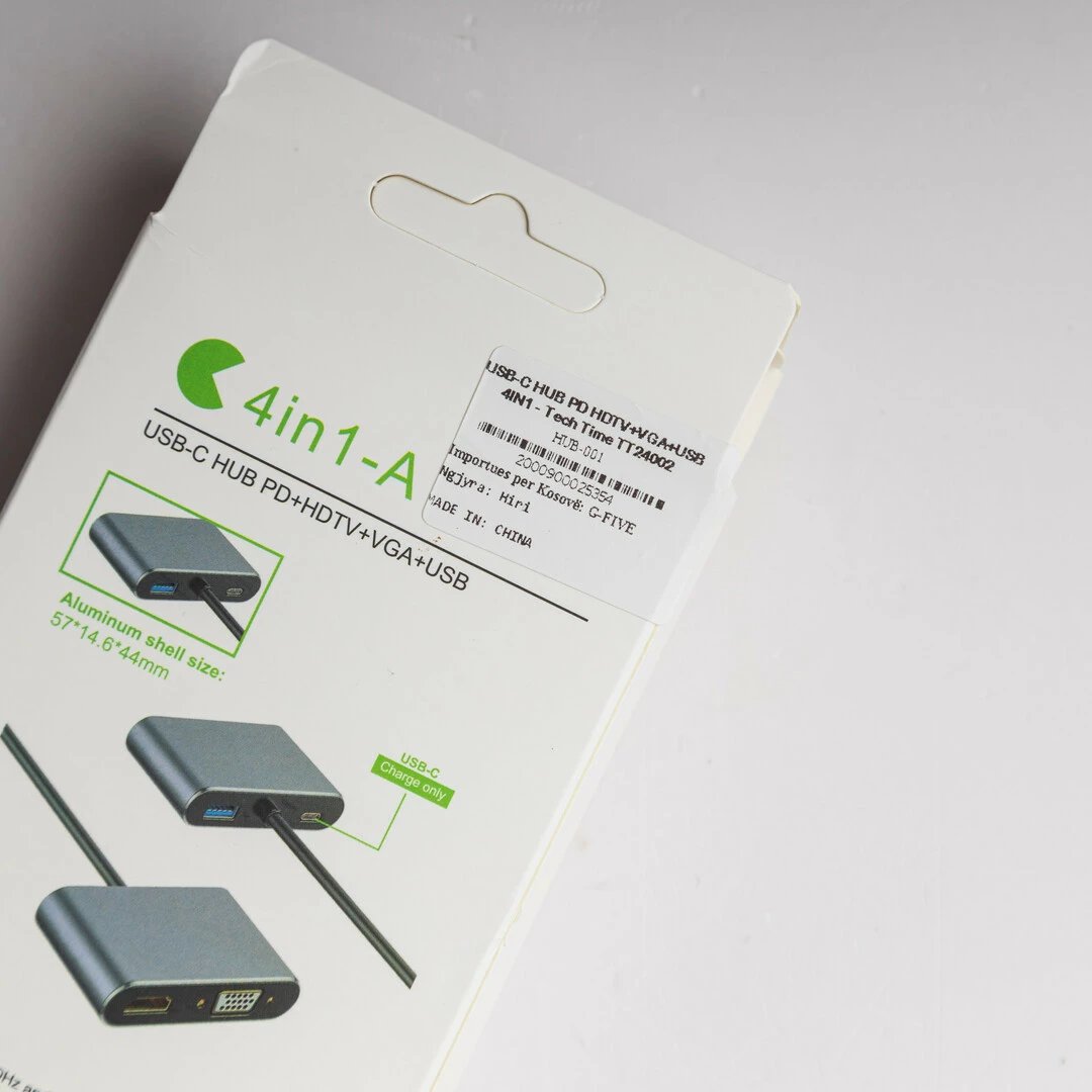 Docking Station USB-C HUB PD HDTV+VGA+USB 4IN1 - Tech Time TT24002