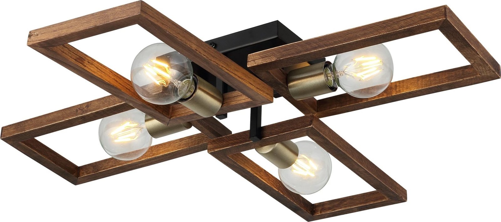 Llambë tavani Opviq, Era - 73-14, metal dhe dru, ngjyrë antike/zezë