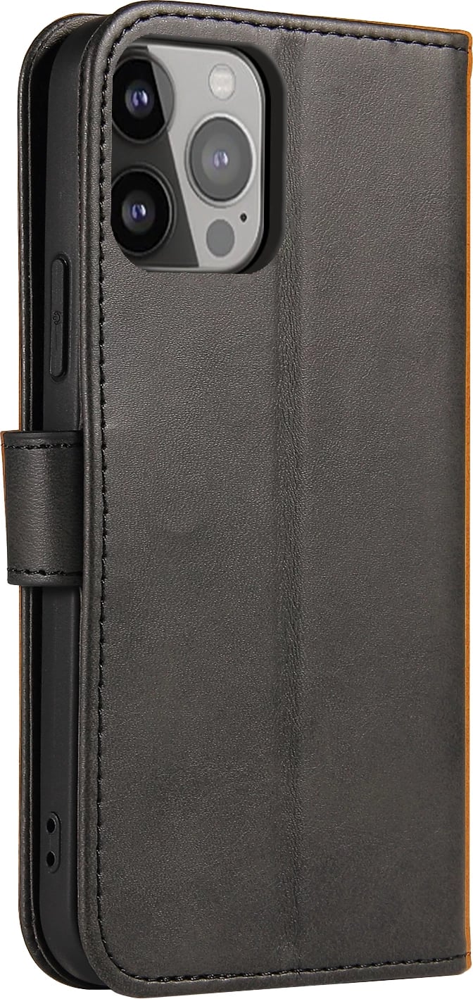 Mbështjellës Hurtel Magnet Case bookcase për iPhone 13 Pro Max, i zi