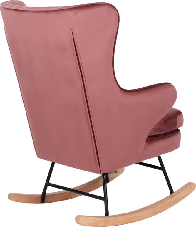 Karrige lëkundëse, kadife rozë, 71x86x102cm