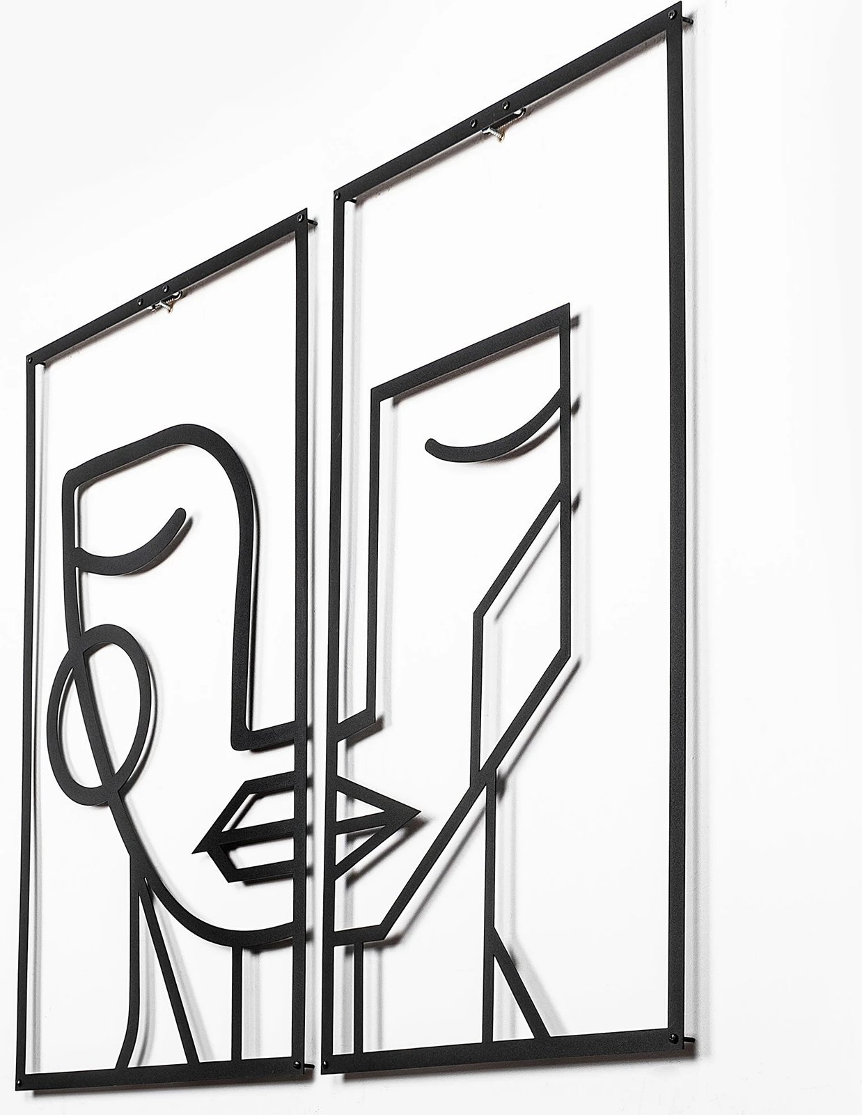 Aksesor dekorativ metalik për mur, fytyrë gruaje, Wallity, 2 pjesë