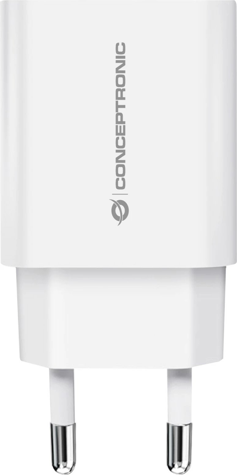 Karikues Conceptronic 1 port USB-C PD 3.0 20W i bardhë