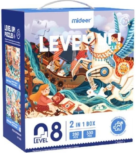 Puzzle Mideer Level Up 2 në 1, 280-330 pjesë, për fëmijë mbi 7 vjeç