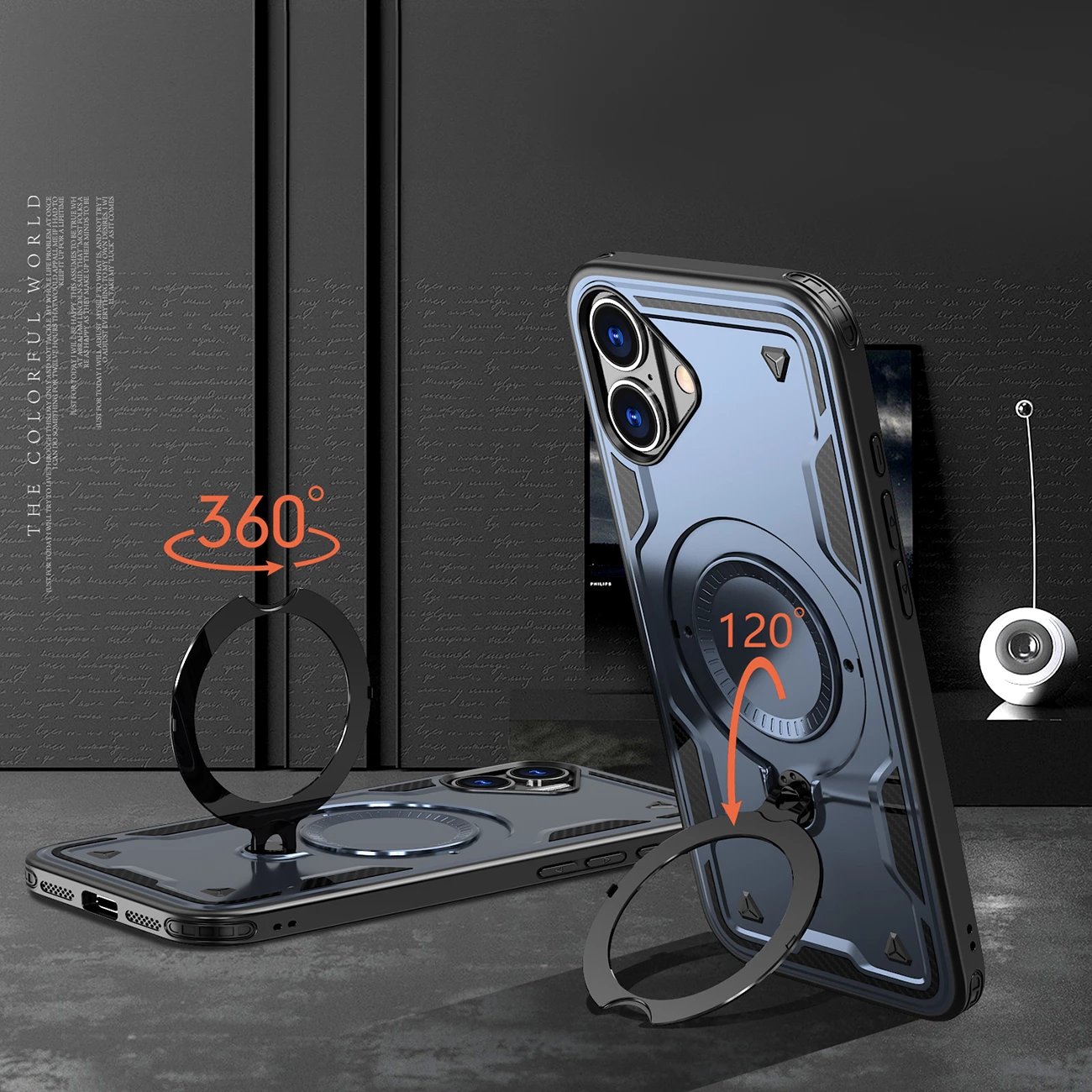 Mbështjellës Hurtel Hybrid Armor Trendy me MagSafe për iPhone 16 Plus, Blu