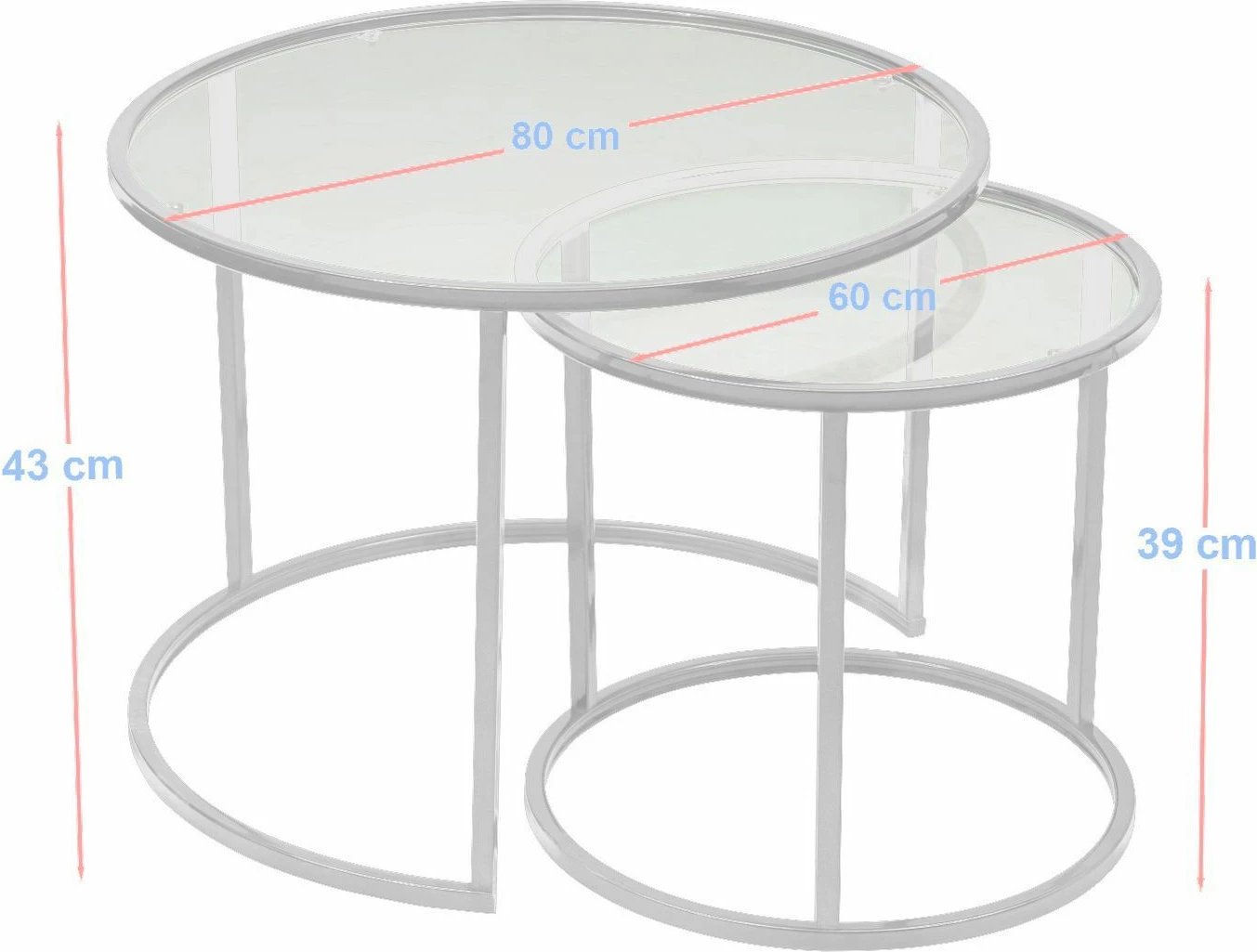 Tavolinë kafeje Hanah Home, Belarus 80, e bardhë, transparente