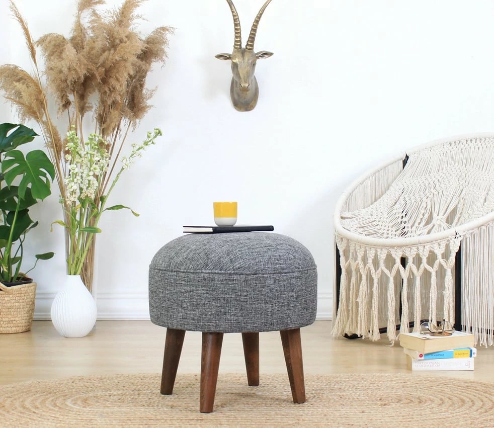 Puf Atelier del Sofa, Deff, kadife, ngjyrë gri