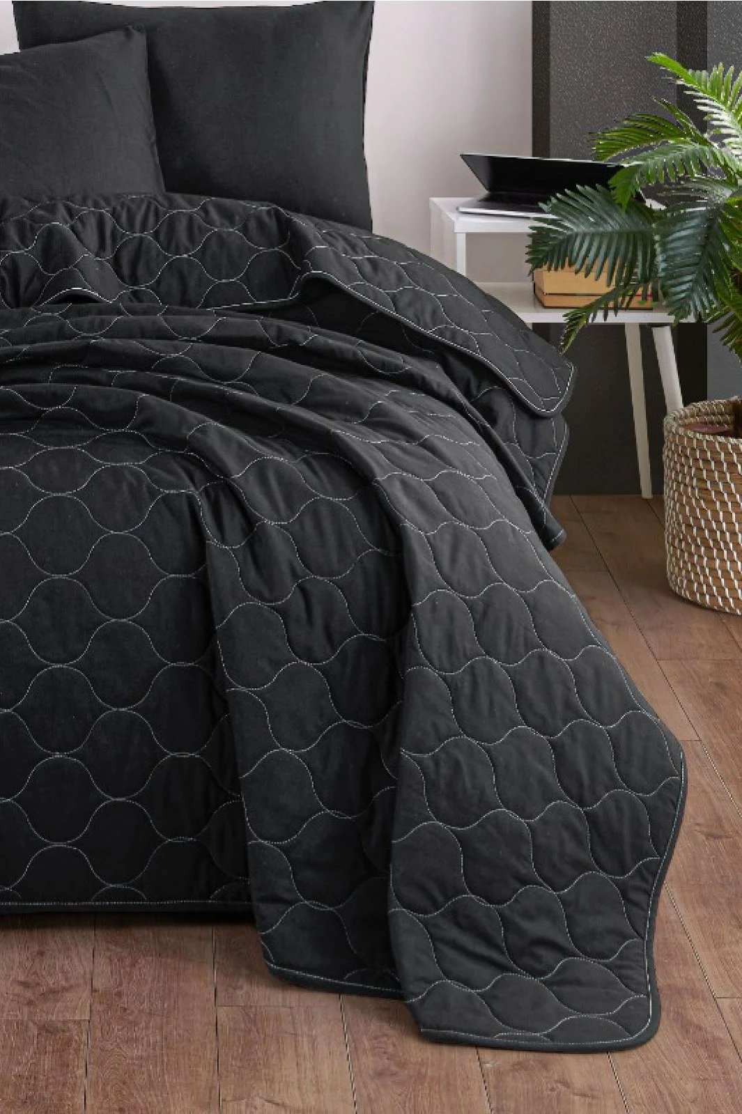 Set mbulesë krevati teke, ngjyrë e zezë, L'essentiel