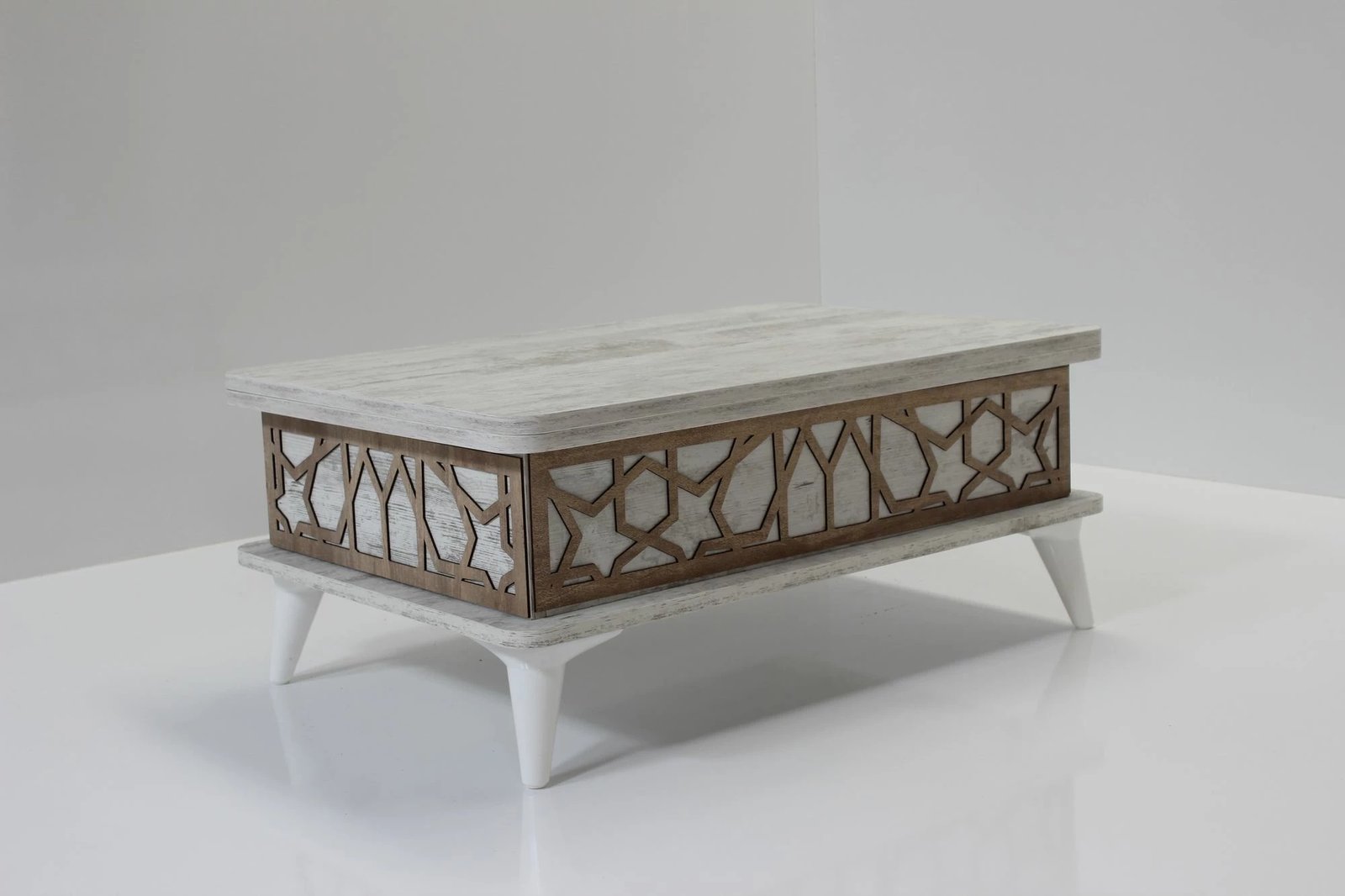 Tavolinë kafeje Skye Decor, ngjyrë e bardhë antike, Ada