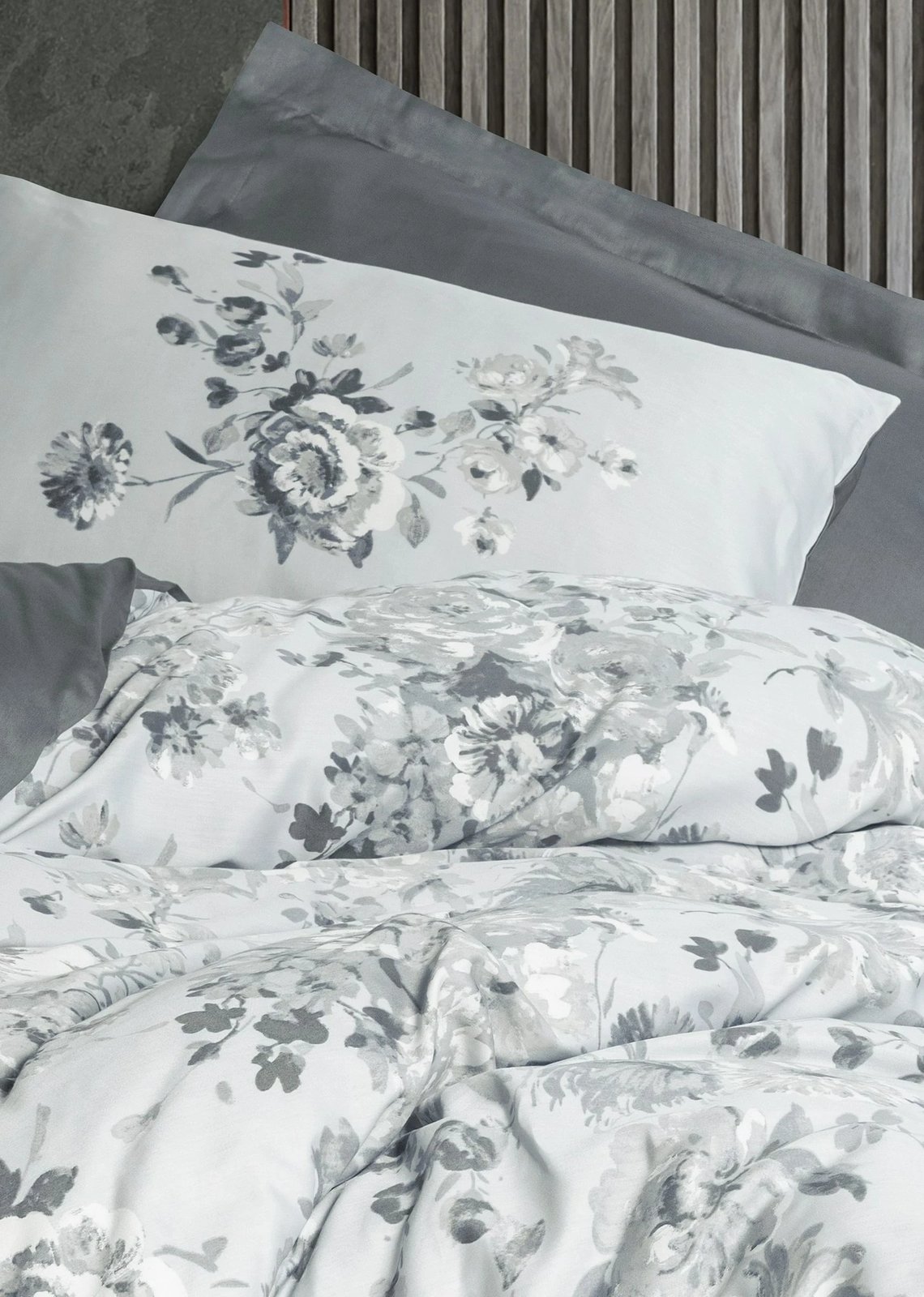 Set mbulesë për jorgan dopio, satin, L'essentiel, ngjyrë gri