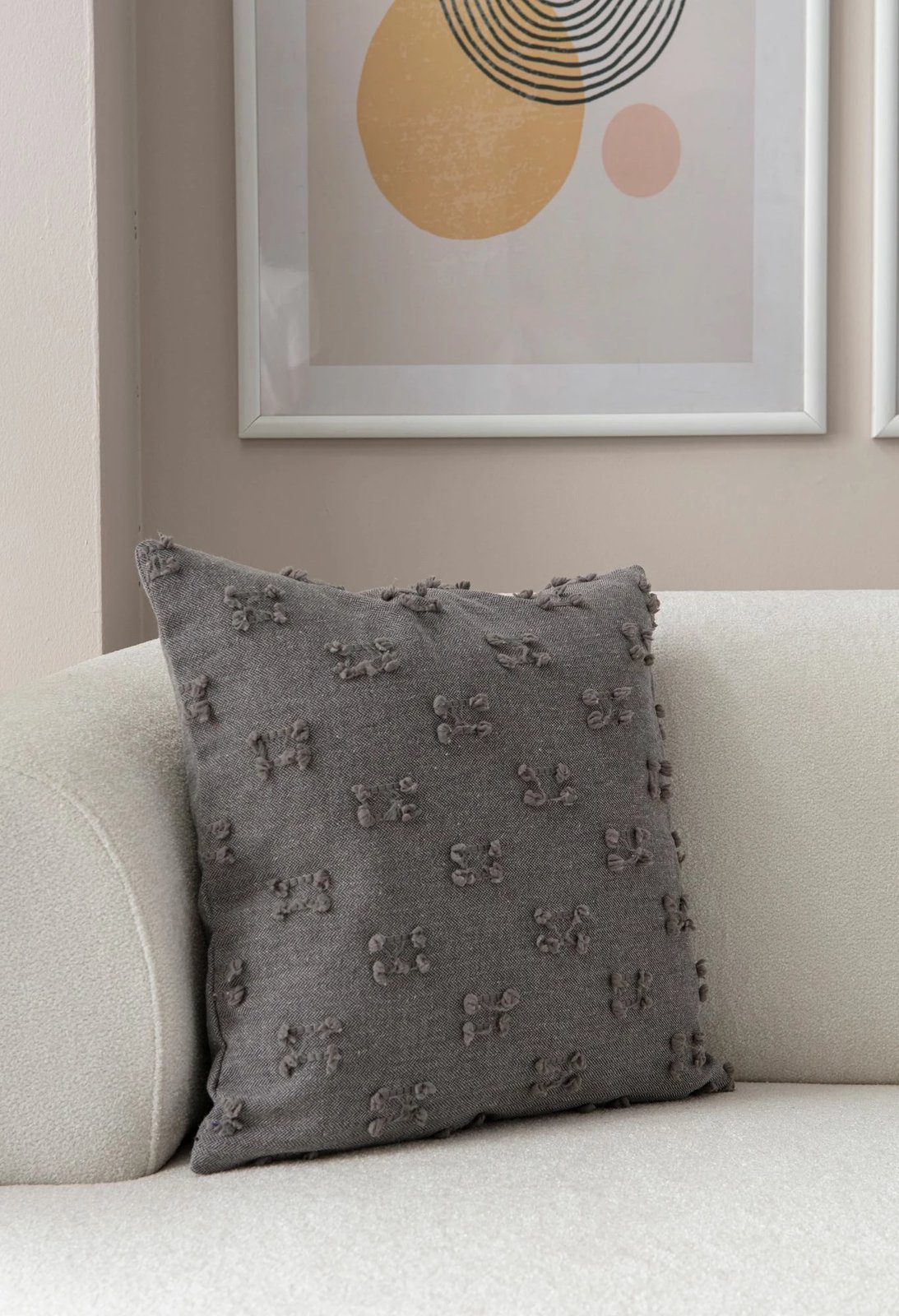 Jastëk dekorativ, ngjyrë gri, Evila Originals, 43x43cm