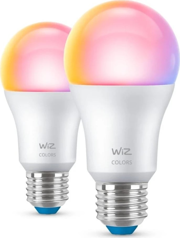 Drita LED WiZ, 8.5W, 2200-6500 (RGB), A60, E27, 2 copë