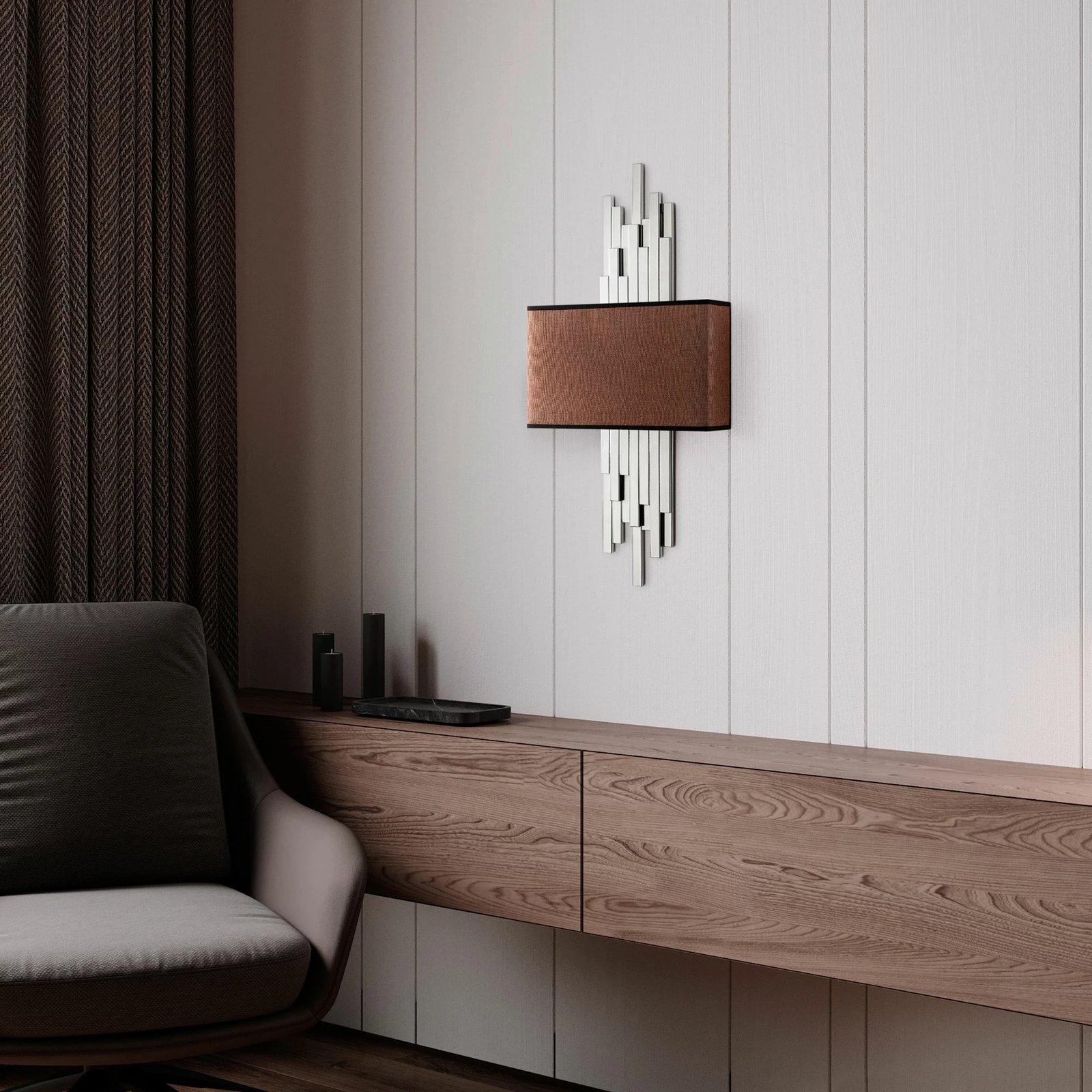 Llambë muri Opviq, Axıs - 15123, e bardhë dhe kafe