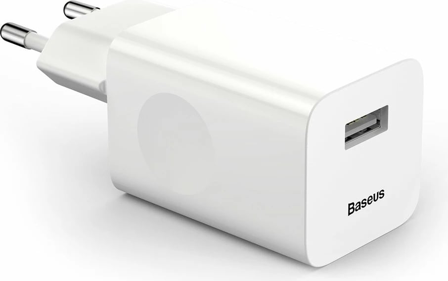 Karikues rrjeti Baseus CCALL-BX02, USB-A, 24W, QC 3.0, Bardhë