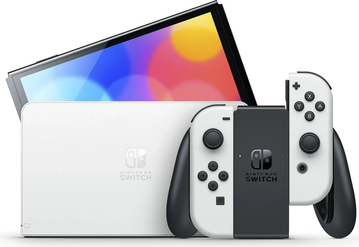 Konzolë portabile Nintendo Switch OLED, 7", 64 GB, Wi-Fi, E bardhë
