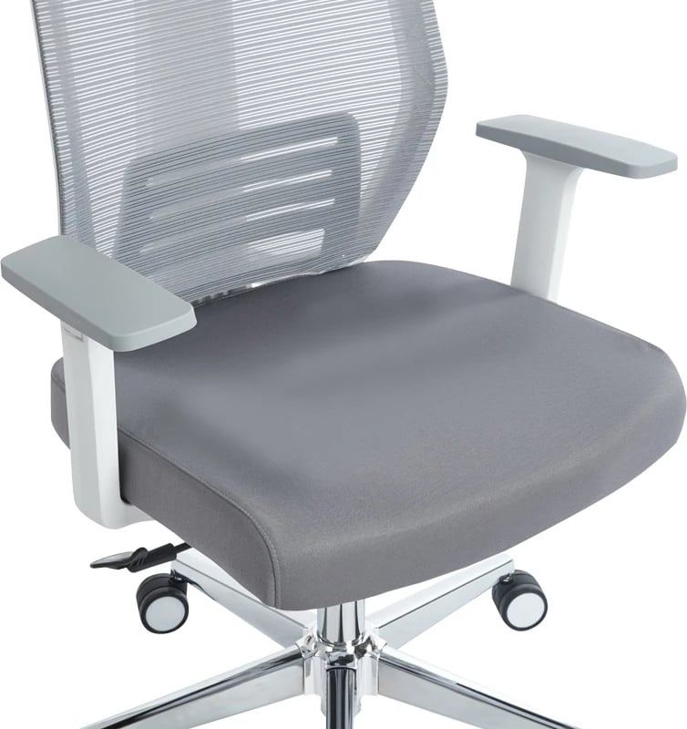 Karrige menaxheri për zyre Commend, pëlhurë rrjete, ngjyrë gri-bardhë