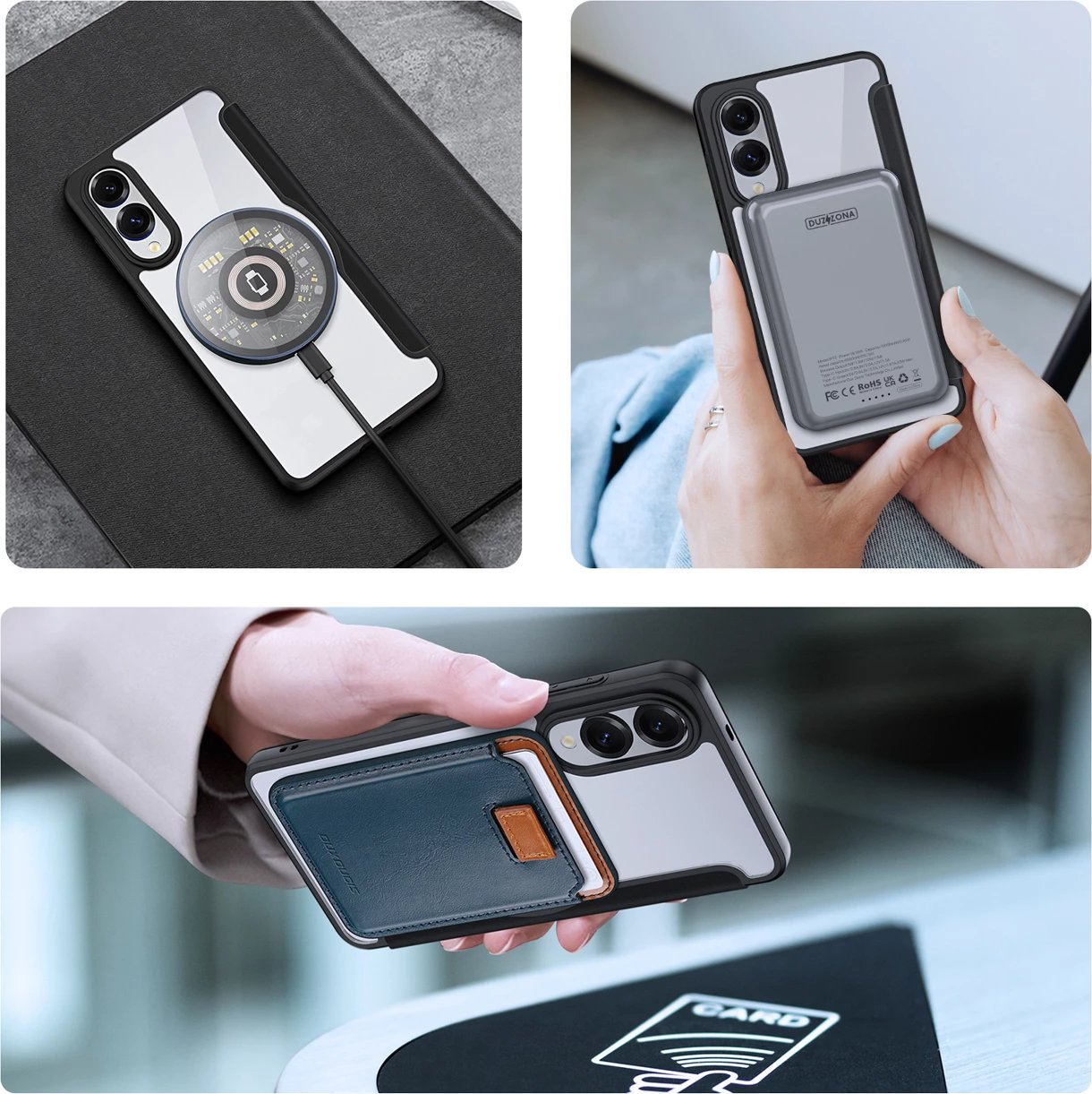 Mbështjellës Dux Ducis Skin X Pro me MagSafe për Samsung Galaxy S25 Edge, zi