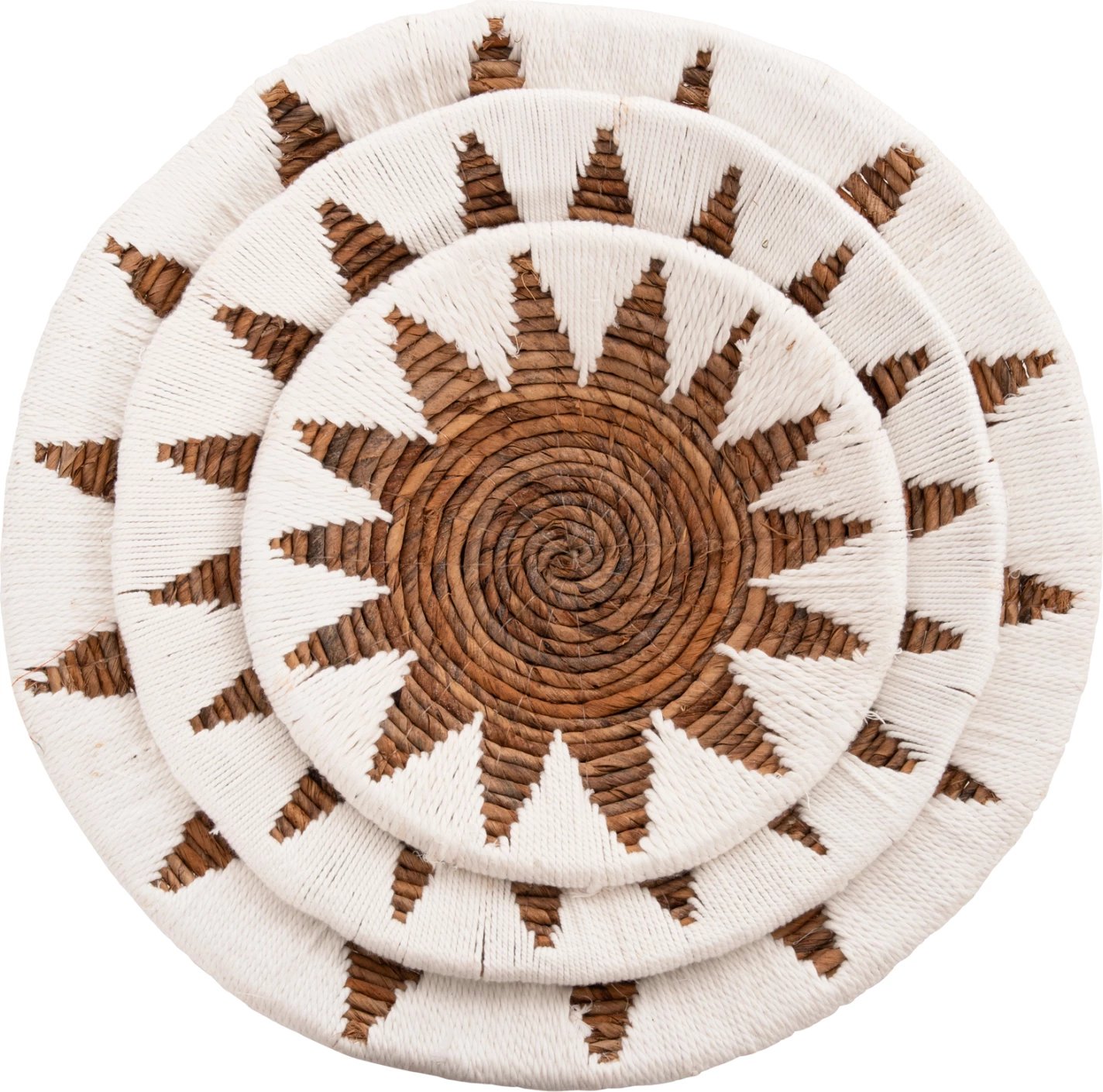 Dekor muri 3 pjesë, i rrumbullakët, i bërë nga rush, FH9481