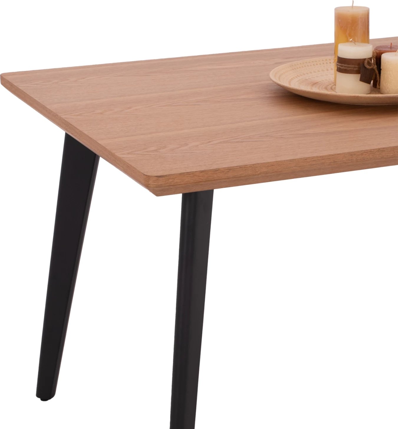 Tavolinë ngrënieje VALEN FH9301.01 MDF sipërfaqe lisi stil rustik 40mm e trashë 160x90x75Hcm