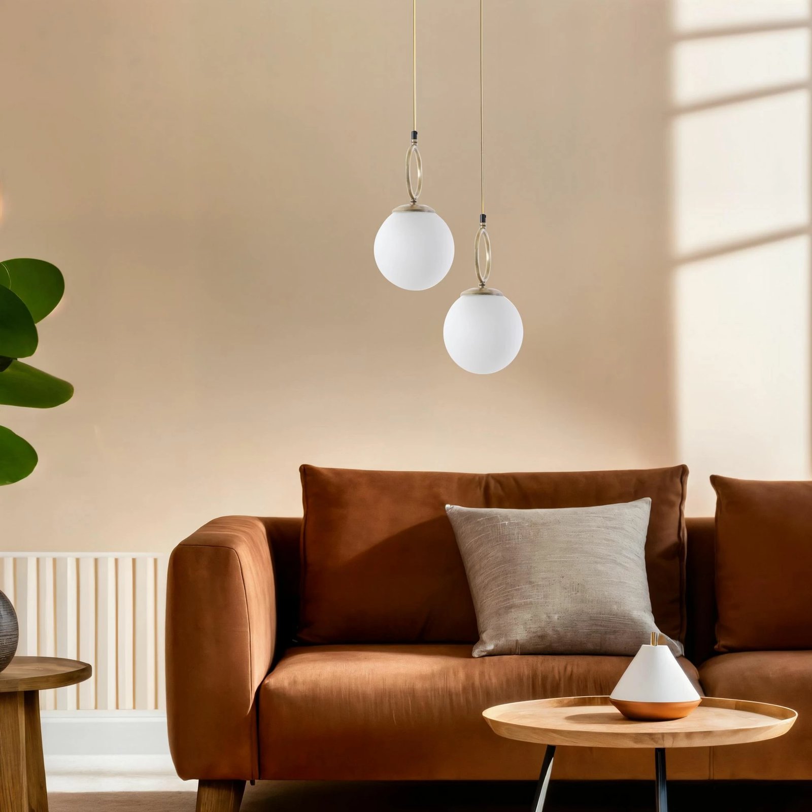 Llambë tavani Opviq Morino, 2 sfera, xham i bardhë, eskitme