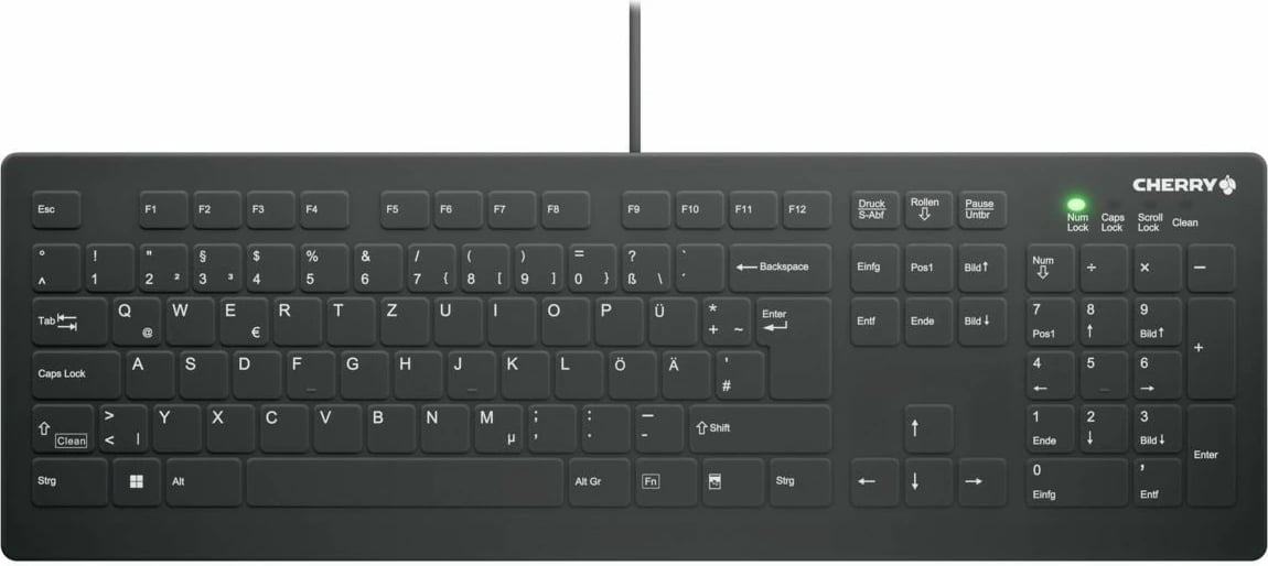 Tastierë mjekësore Cherry AK-C8112, Full-size, Wired, USB, IP68, e zezë, e bardhë