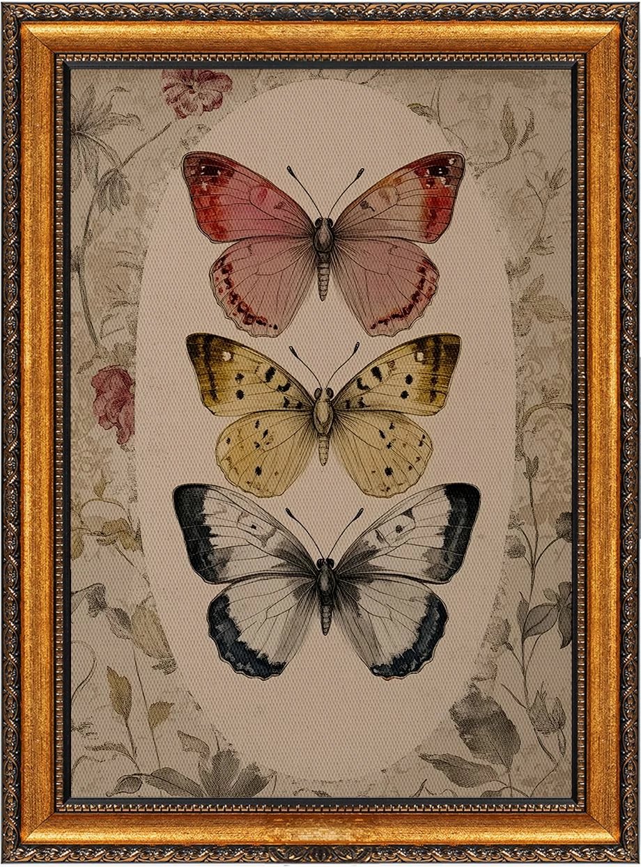 Pikturë dekorative me kornizë, Wallity, flutura shumëngjyrëshe, ATCRCVCNVSMDL23, 50x70cm