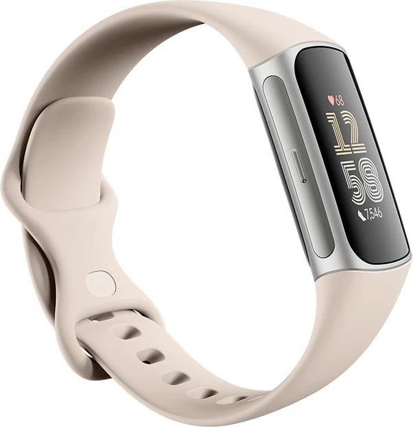 Smartwatch Fitbit Charge 6, AMOLED, GPS, NFC, 7 ditë bateri, bezhë