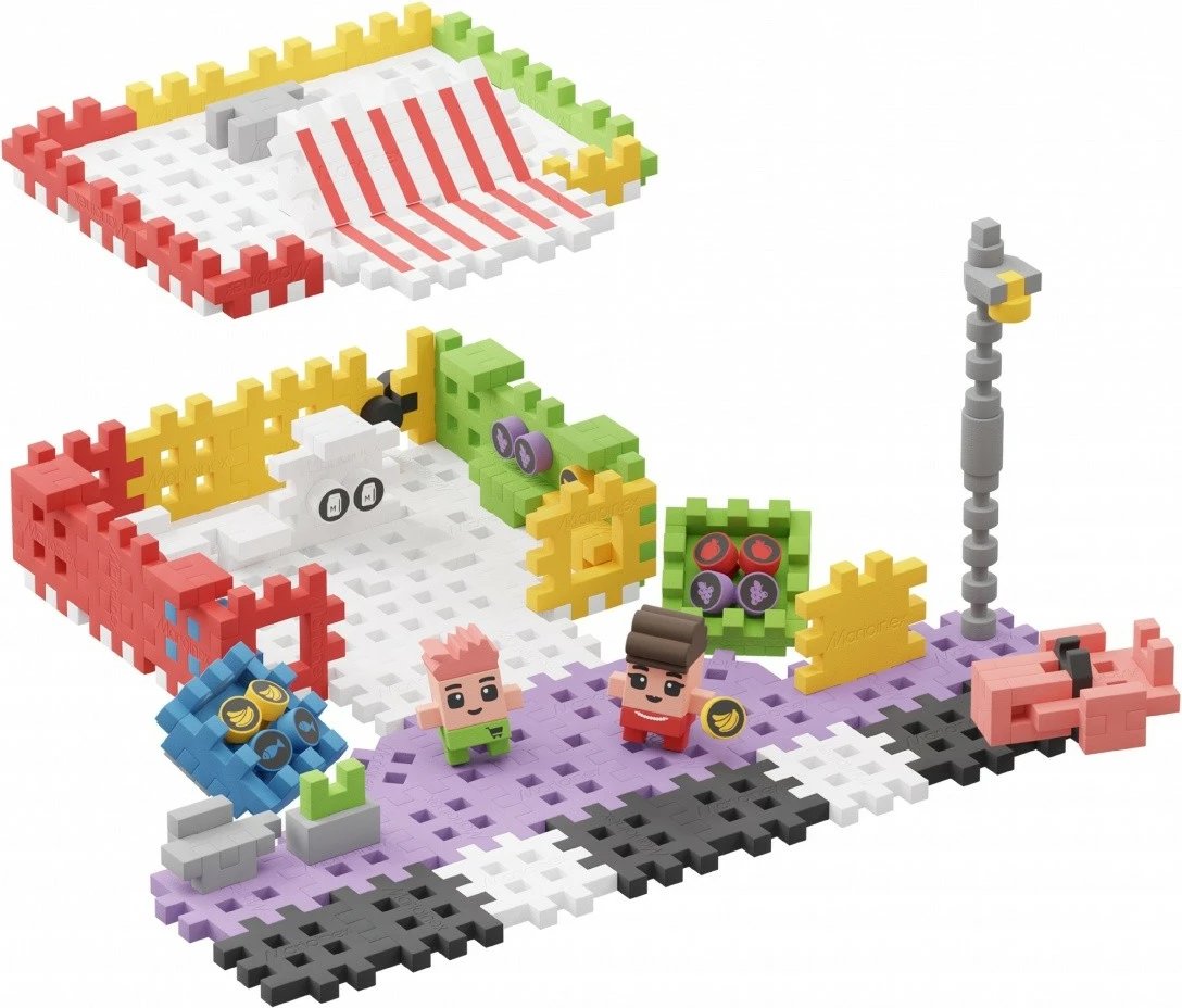 Set lodrash ndërtimi Marioinex Mini Waffle City Shop, 148 pjesë, shumëngjyrëshe