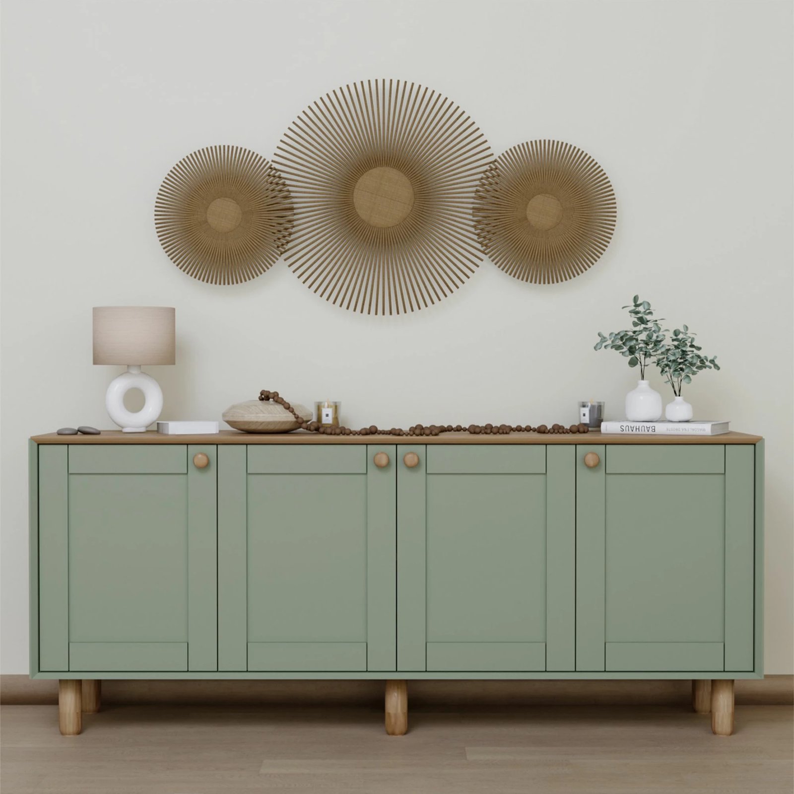 Konsolë Skye Decor, bohemiane, ngjyrë e gjelbër, 1600-82