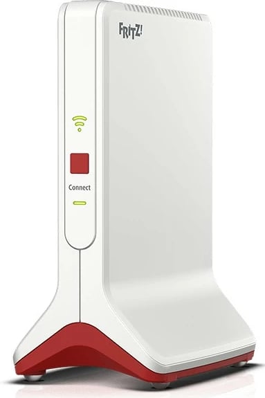 Router portabil AVM FRITZ!Repeater 6000, Wi-Fi 6, Tri-band, Ethernet LAN, Kuq, Bardhë